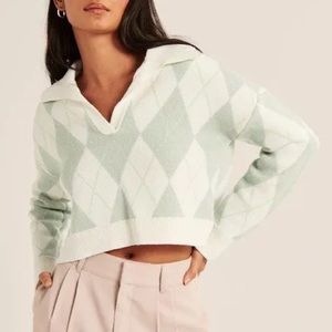 Abercrombie & Fitch Green poloshirt Sweater